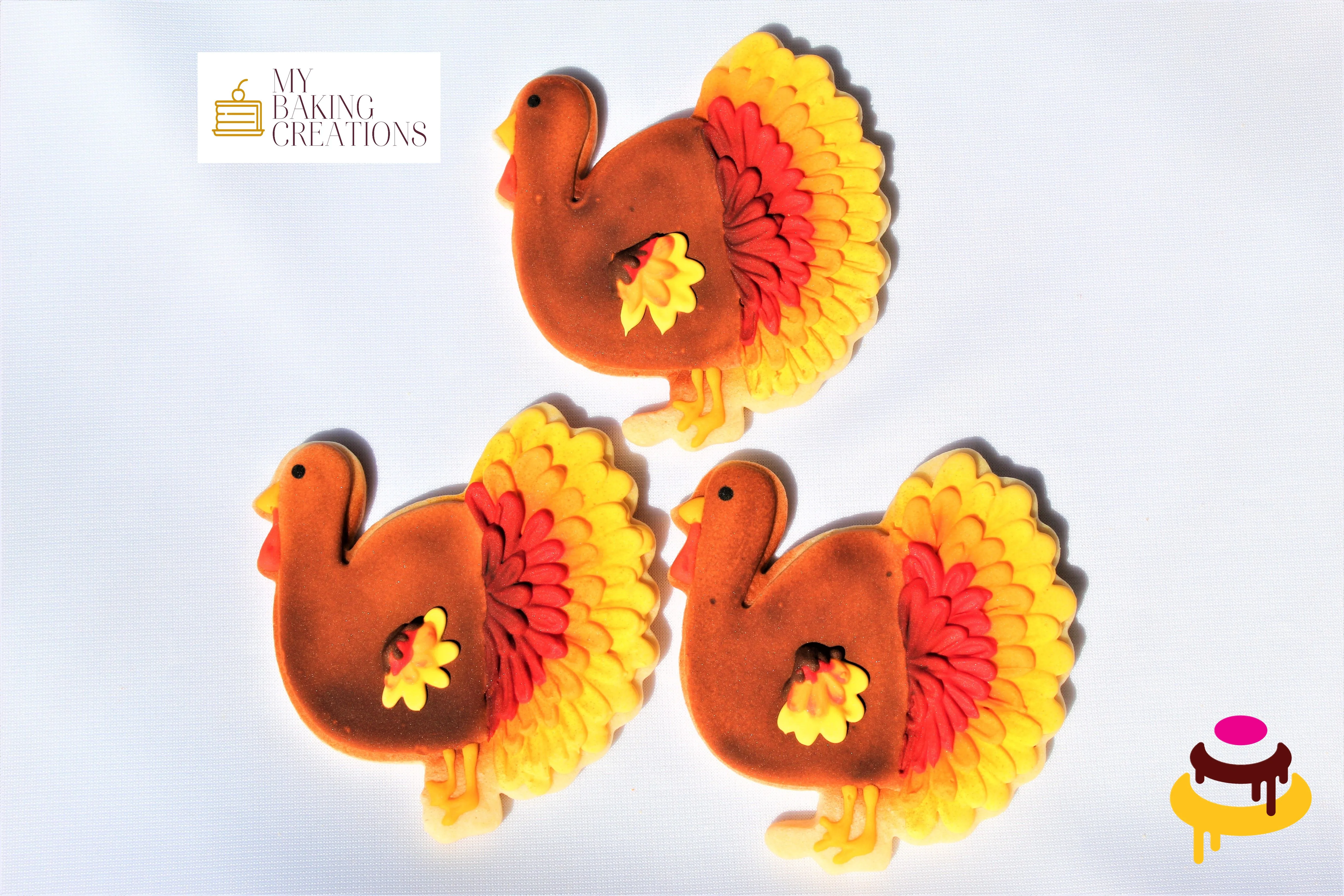 Custom hand-piped fall leaf cookies Bay Area bakery